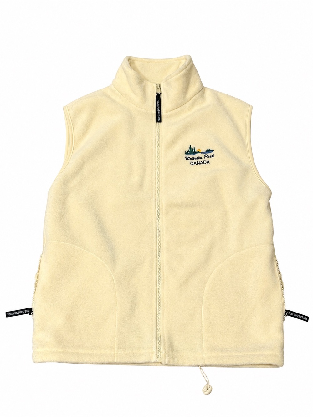 Waterton Park Embroidered Butter Yellow Fleece Vest